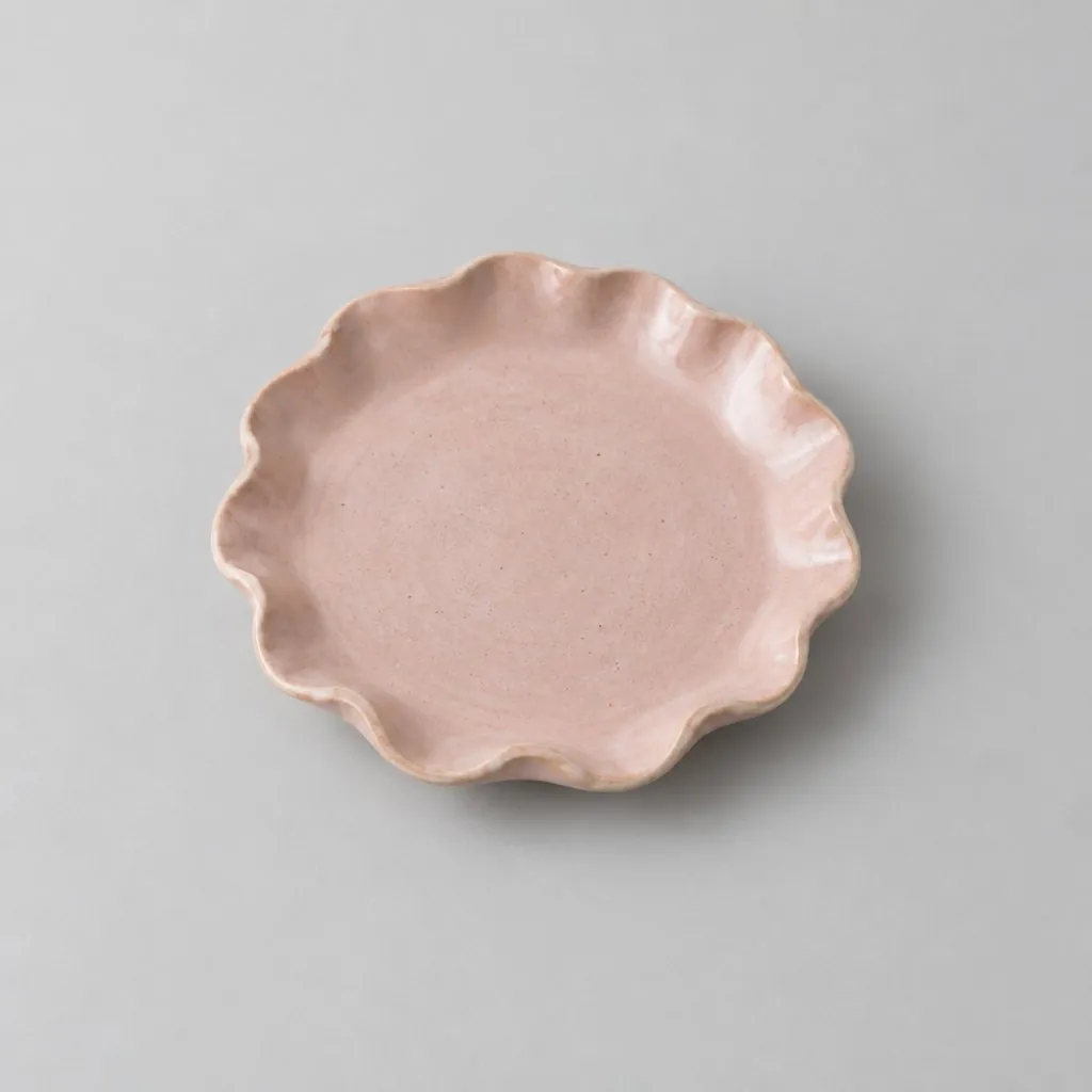 Blush Ruffle Plate, handmade plate